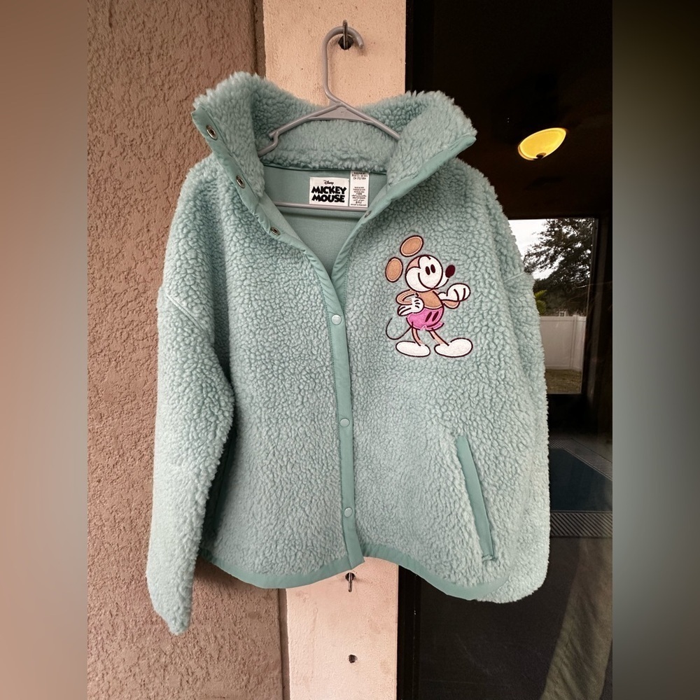 Disney Jacket Womens Blue Mickey Mouse Fleece Mousewear Embroidered